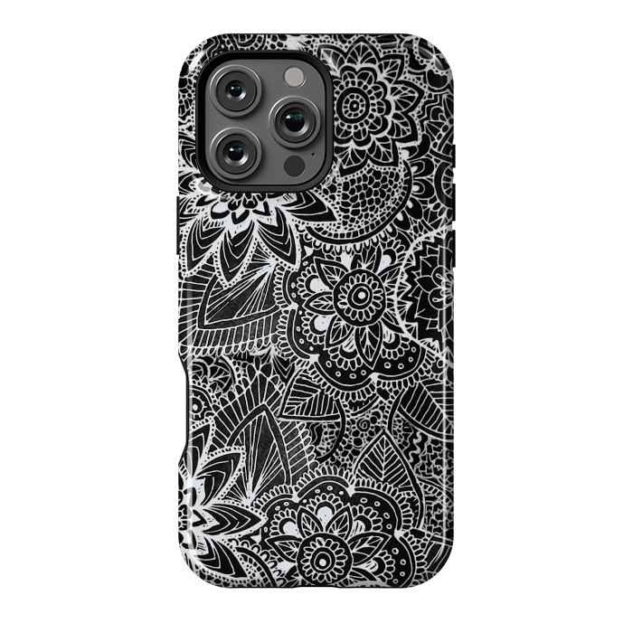 iPhone 16 Pro Max StrongFit Floral Doodle G581 by Medusa GraphicArt