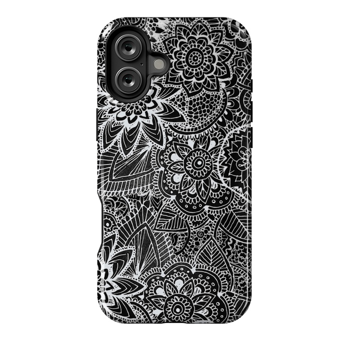 iPhone 16 Plus StrongFit Floral Doodle G581 by Medusa GraphicArt