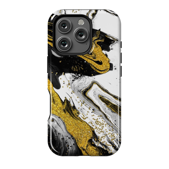 iPhone 16 Pro StrongFit Luxe Black and Gold by Ashley Camille