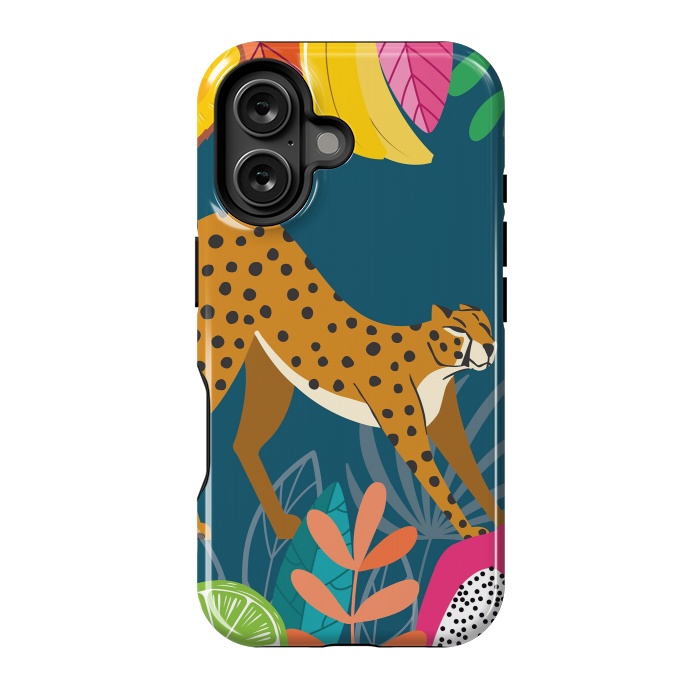 iPhone 16 StrongFit Cheetah stretching in the wild by Jelena Obradovic