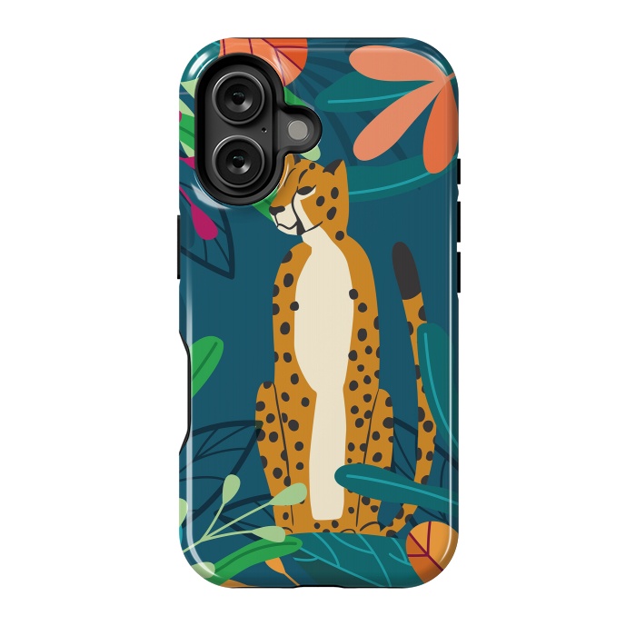 iPhone 16 StrongFit Cheetah chilling by Jelena Obradovic