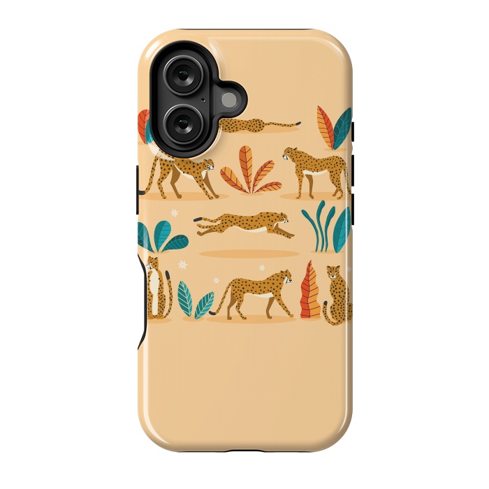 iPhone 16 StrongFit Cheetahs beige by Jelena Obradovic