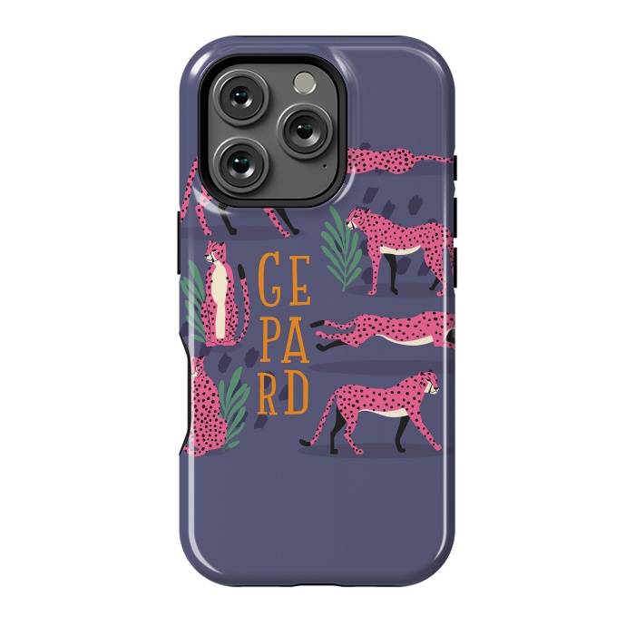 iPhone 16 Pro StrongFit Cheetahs on purple by Jelena Obradovic