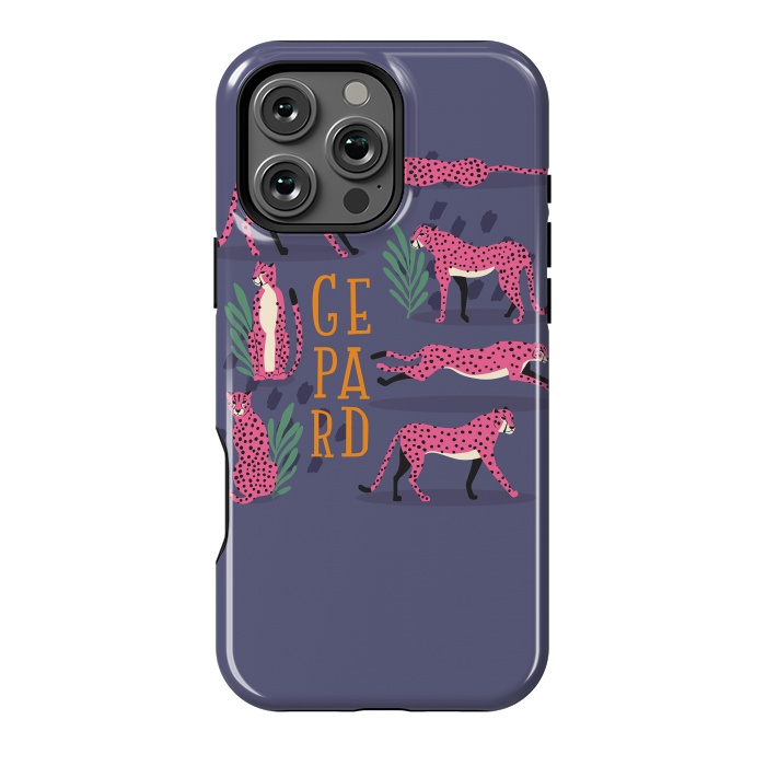 iPhone 16 Pro Max StrongFit Cheetahs on purple by Jelena Obradovic