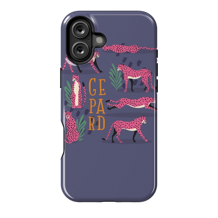 iPhone 16 Plus StrongFit Cheetahs on purple by Jelena Obradovic