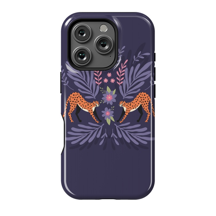 iPhone 16 Pro StrongFit Cheetahs pair purple by Jelena Obradovic