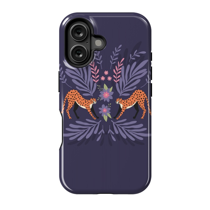 iPhone 16 StrongFit Cheetahs pair purple by Jelena Obradovic