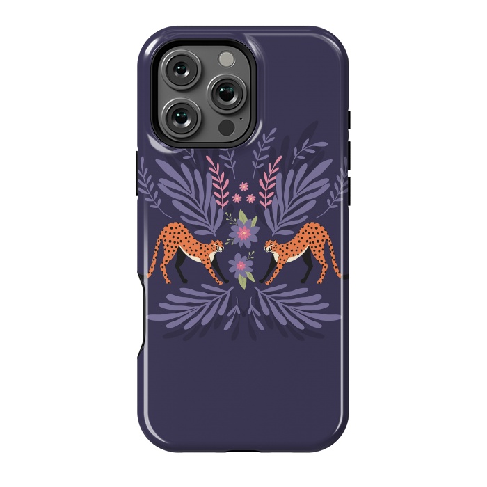 iPhone 16 Pro Max StrongFit Cheetahs pair purple by Jelena Obradovic