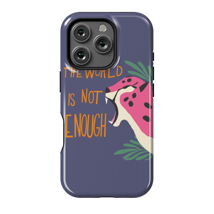 iPhone 16 Pro StrongFit Cheetah - the world is not enough, purple by Jelena Obradovic