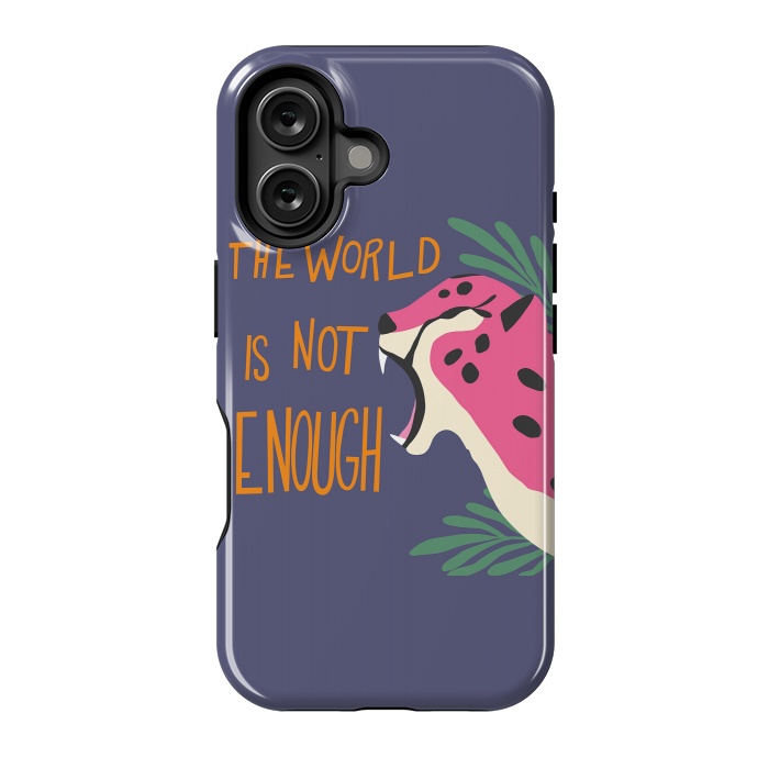 iPhone 16 StrongFit Cheetah - the world is not enough, purple by Jelena Obradovic