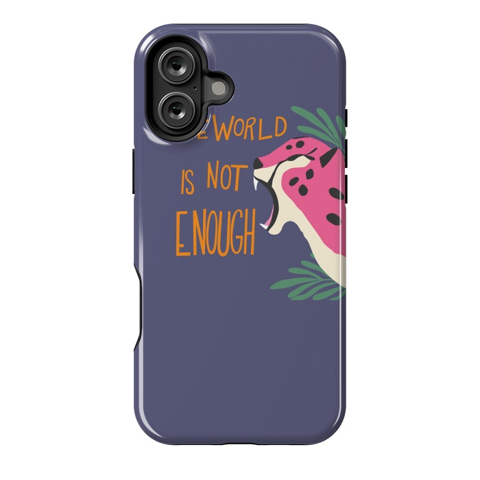 iPhone 16 Plus StrongFit Cheetah - the world is not enough, purple by Jelena Obradovic