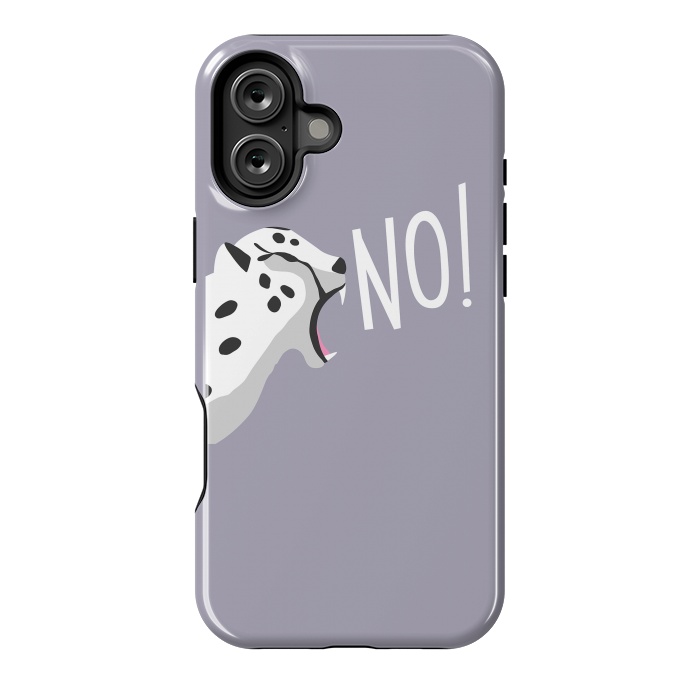 iPhone 16 Plus StrongFit Cheetah roaring NO, purple by Jelena Obradovic