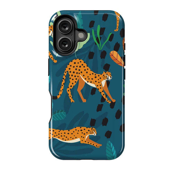 iPhone 16 StrongFit Cheetah pattern 01 by Jelena Obradovic