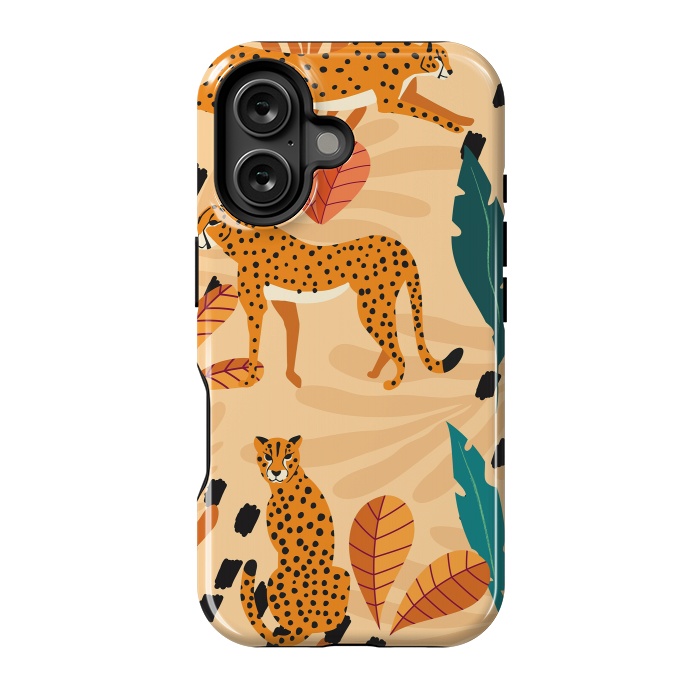 iPhone 16 StrongFit Cheetah pattern 03 by Jelena Obradovic