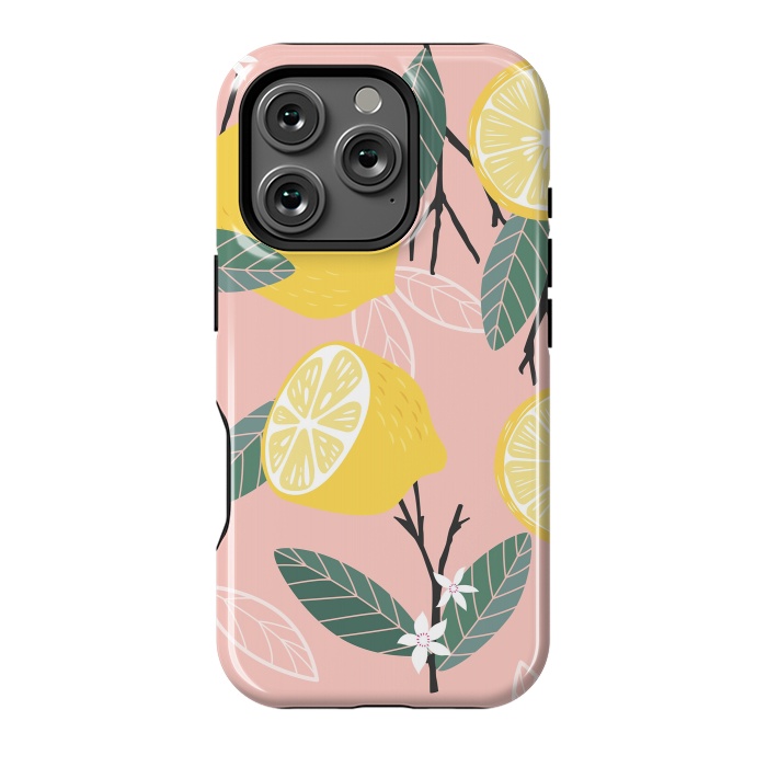 iPhone 16 Pro StrongFit Lemon pattern 01 by Jelena Obradovic