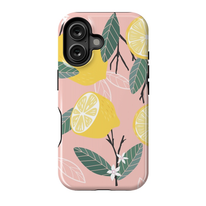 iPhone 16 StrongFit Lemon pattern 01 by Jelena Obradovic