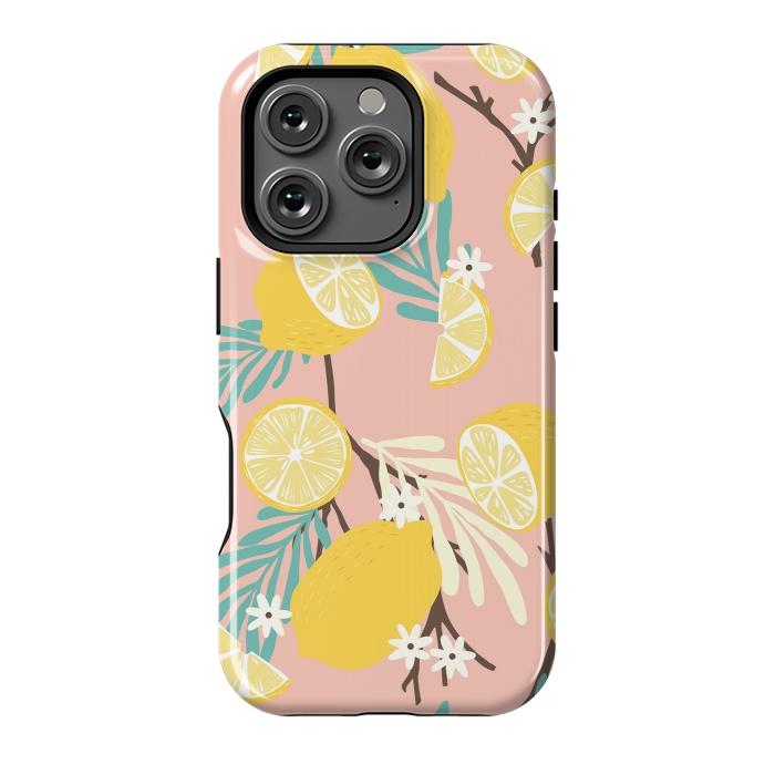 iPhone 16 Pro StrongFit Lemon pattern 12 by Jelena Obradovic