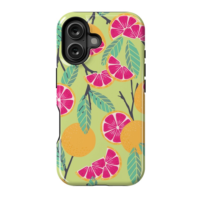 iPhone 16 StrongFit Grapefruit pattern 01 by Jelena Obradovic