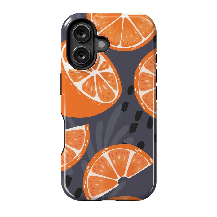 iPhone 16 StrongFit Orange pattern 02 by Jelena Obradovic