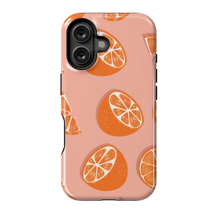 iPhone 16 StrongFit Orange pattern 03 by Jelena Obradovic