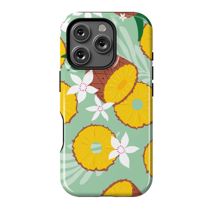 iPhone 16 Pro StrongFit Pineapple pattern 02 by Jelena Obradovic