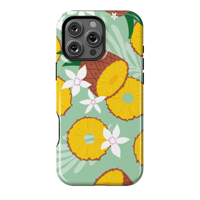 iPhone 16 Pro Max StrongFit Pineapple pattern 02 by Jelena Obradovic