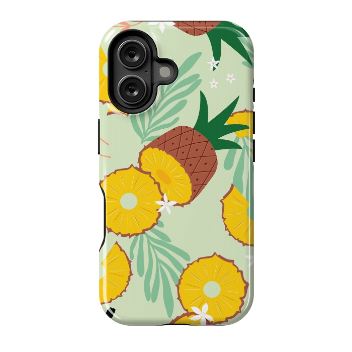 iPhone 16 StrongFit Pineapple pattern 03 by Jelena Obradovic