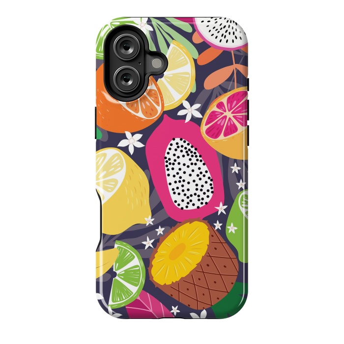 iPhone 16 Plus StrongFit Tropical fruit pattern 01 by Jelena Obradovic