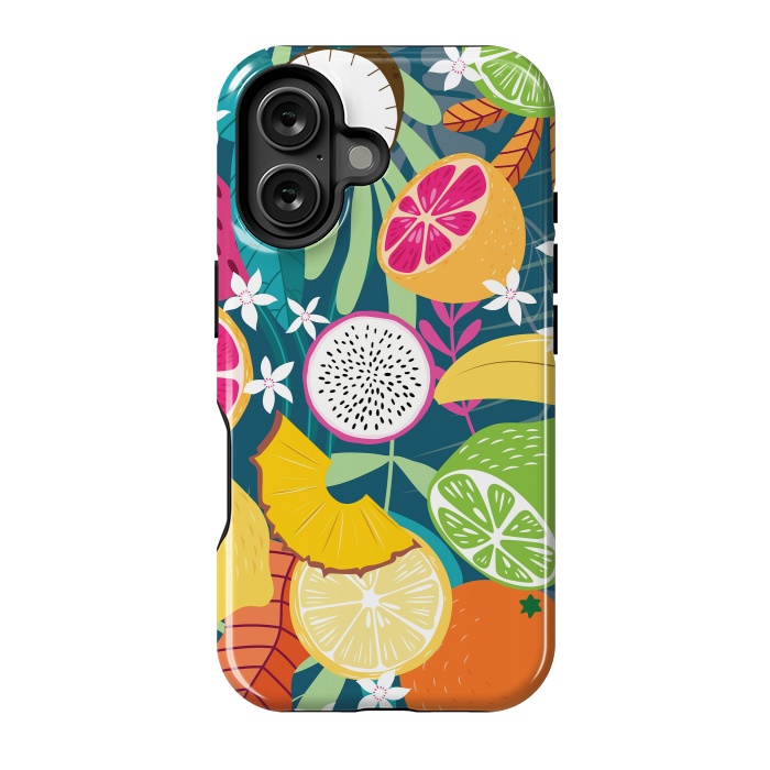 iPhone 16 StrongFit Tropical fruit pattern 02 by Jelena Obradovic