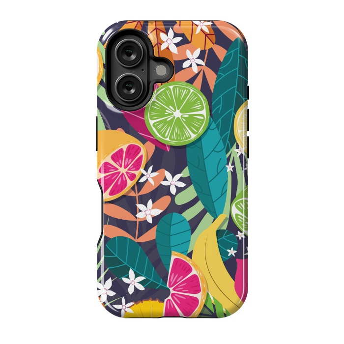 iPhone 16 StrongFit Tropical fruit pattern 03 by Jelena Obradovic