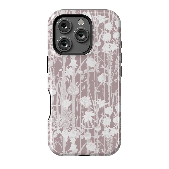 iPhone 16 Pro StrongFit Dusty pink botanical flower garden by Oana 