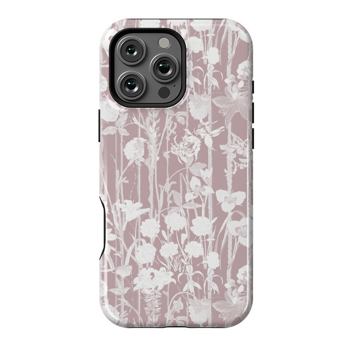 iPhone 16 Pro Max StrongFit Dusty pink botanical flower garden by Oana 