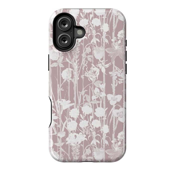 iPhone 16 Plus StrongFit Dusty pink botanical flower garden by Oana 