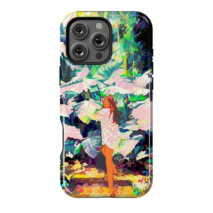 iPhone 16 Pro Max StrongFit Live Quietly In a Corner Of Nature, Modern Bohemian Woman Jungle Forest Eclectic Painting by Uma Prabhakar Gokhale