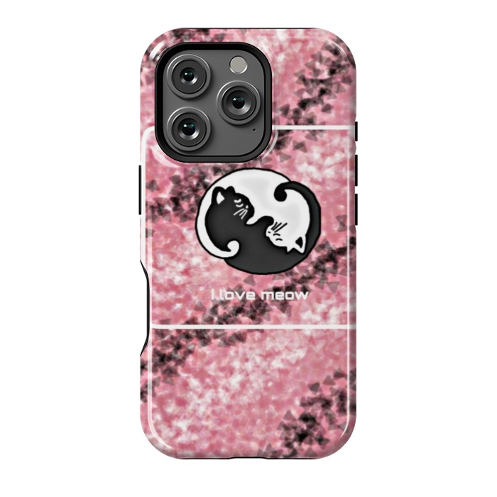 iPhone 16 Pro StrongFit Yinyang Cat pink by CAS