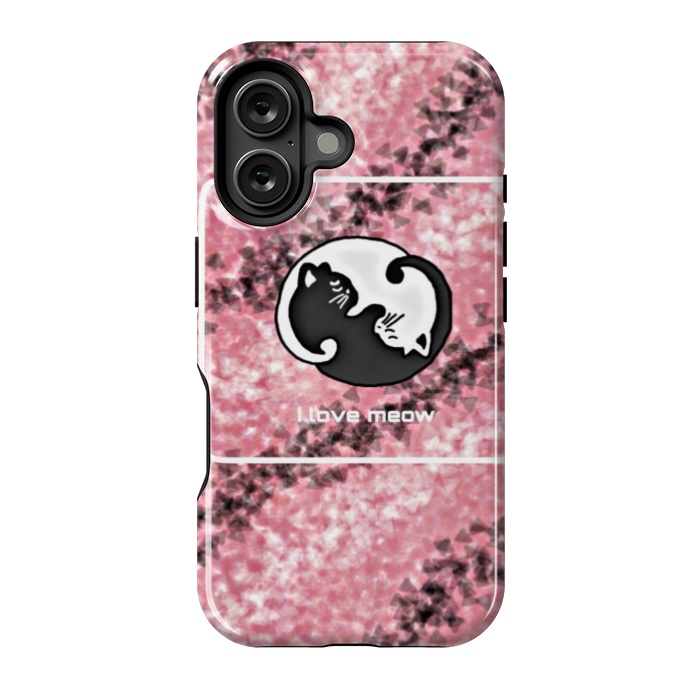 iPhone 16 StrongFit Yinyang Cat pink by CAS