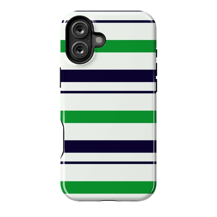 iPhone 16 Plus StrongFit Green White by TMSarts