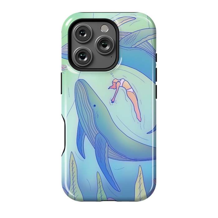 iPhone 16 Pro StrongFit The girl and the whales by Steve Wade (Swade)