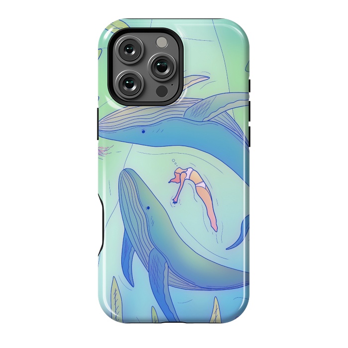 iPhone 16 Pro Max StrongFit The girl and the whales by Steve Wade (Swade)