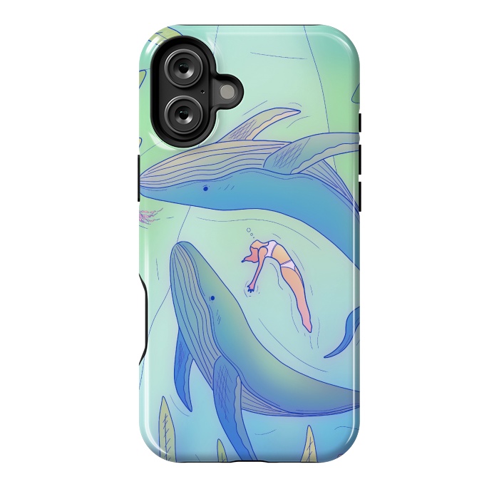 iPhone 16 Plus StrongFit The girl and the whales by Steve Wade (Swade)