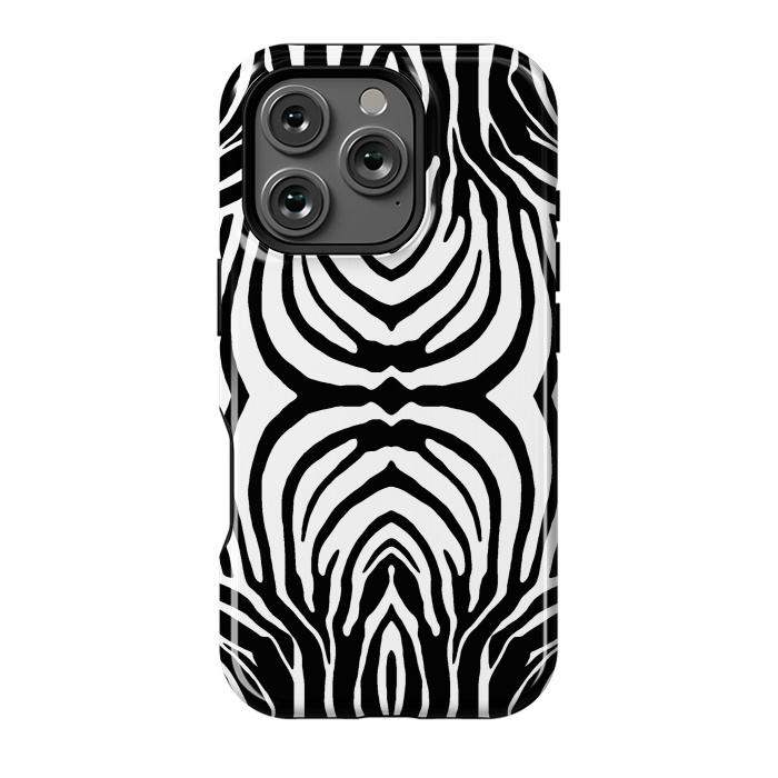 iPhone 16 Pro StrongFit White zebra stripes by Oana 