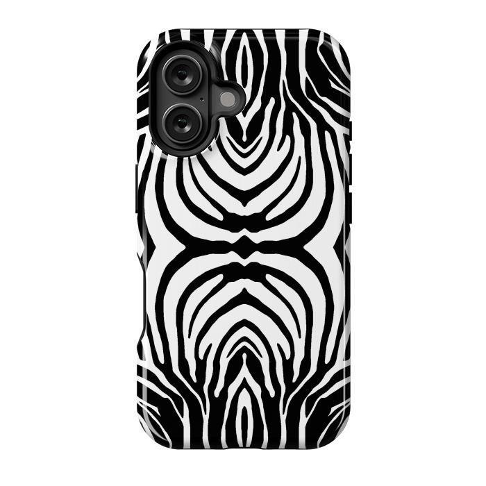 iPhone 16 StrongFit White zebra stripes by Oana 