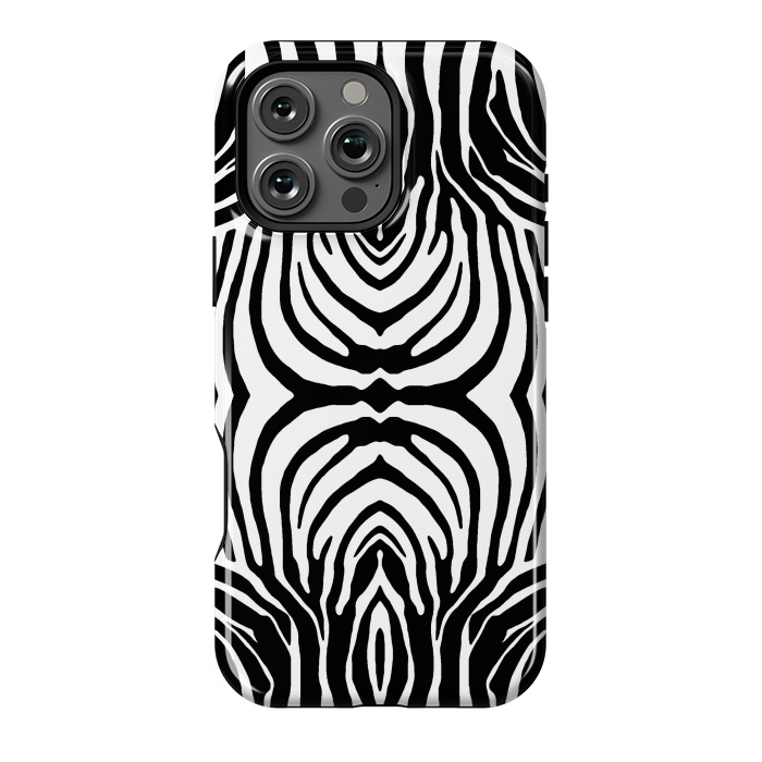 iPhone 16 Pro Max StrongFit White zebra stripes by Oana 