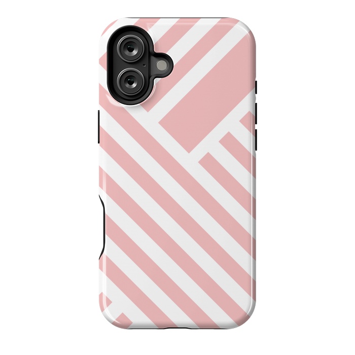 iPhone 16 Plus StrongFit Blush Street Lines by ArtPrInk