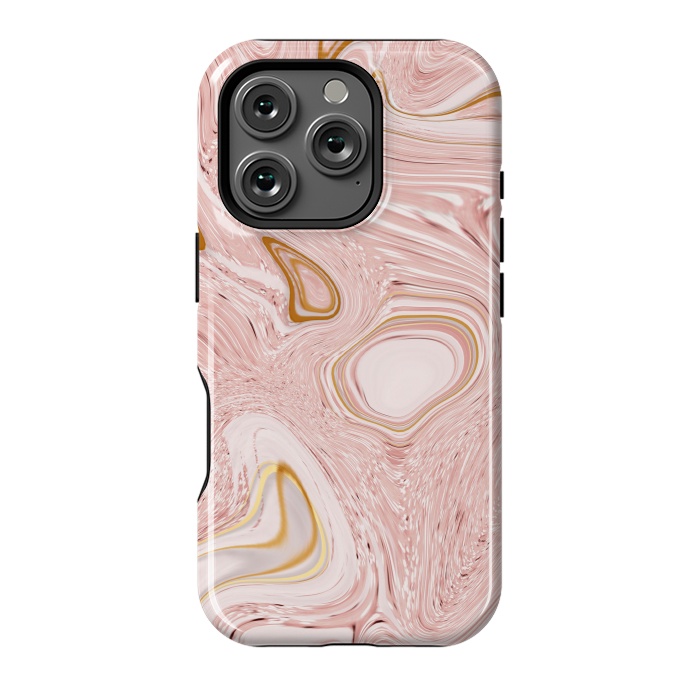 iPhone 16 Pro StrongFit Golden pink marble by Martina