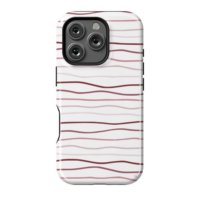 iPhone 16 Pro StrongFit Vintage Pink Stripes by Martina