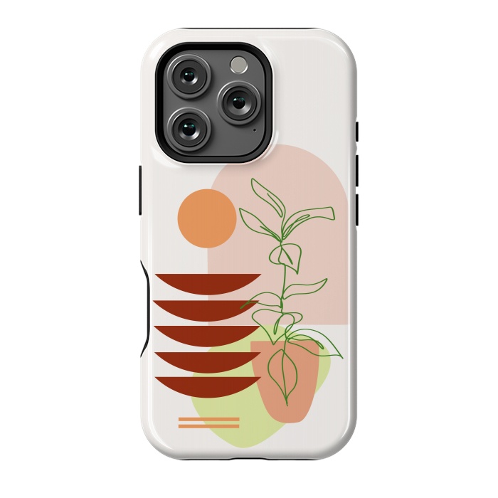 iPhone 16 Pro StrongFit Geometric Shapes and Botanic 1 by nineFlorals