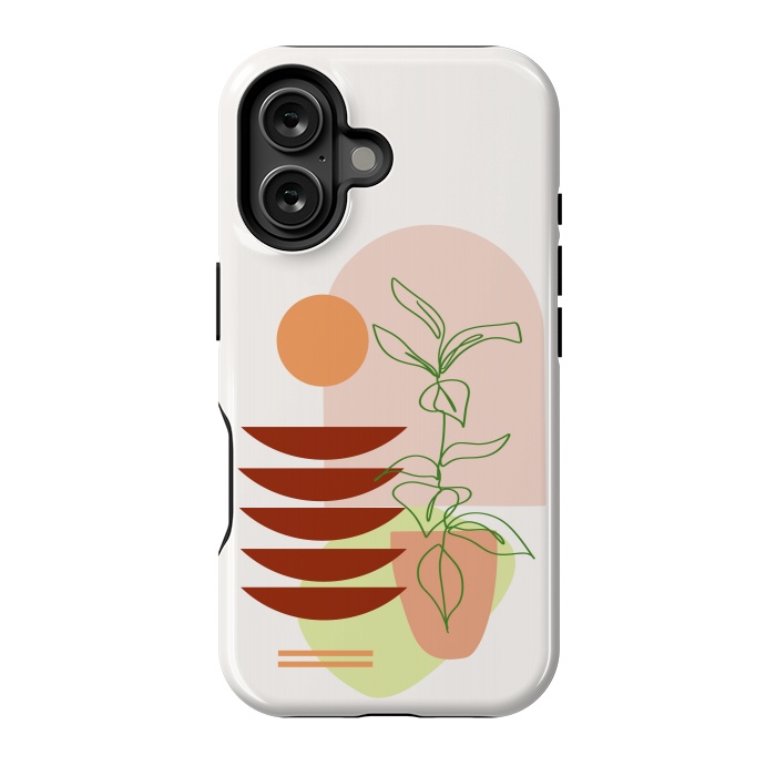 iPhone 16 StrongFit Geometric Shapes and Botanic 1 by nineFlorals