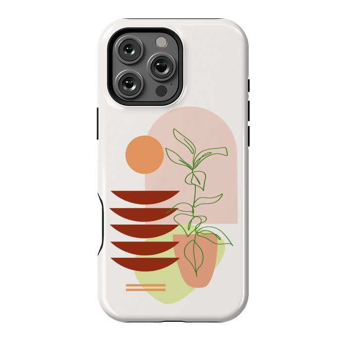 iPhone 16 Pro Max StrongFit Geometric Shapes and Botanic 1 by nineFlorals