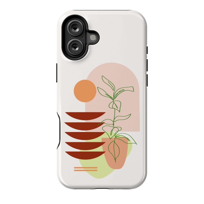 iPhone 16 Plus StrongFit Geometric Shapes and Botanic 1 by nineFlorals